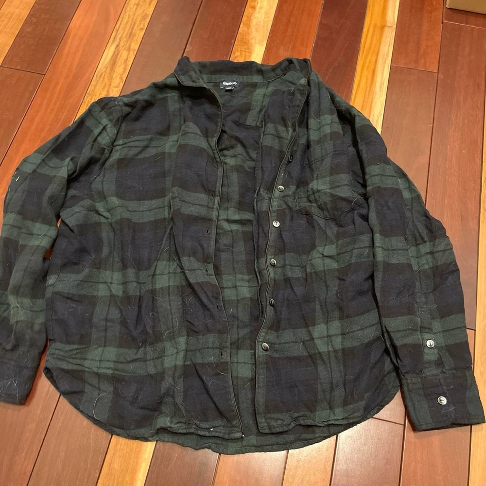 Classic Black and Green Plaid Flannel Shirt